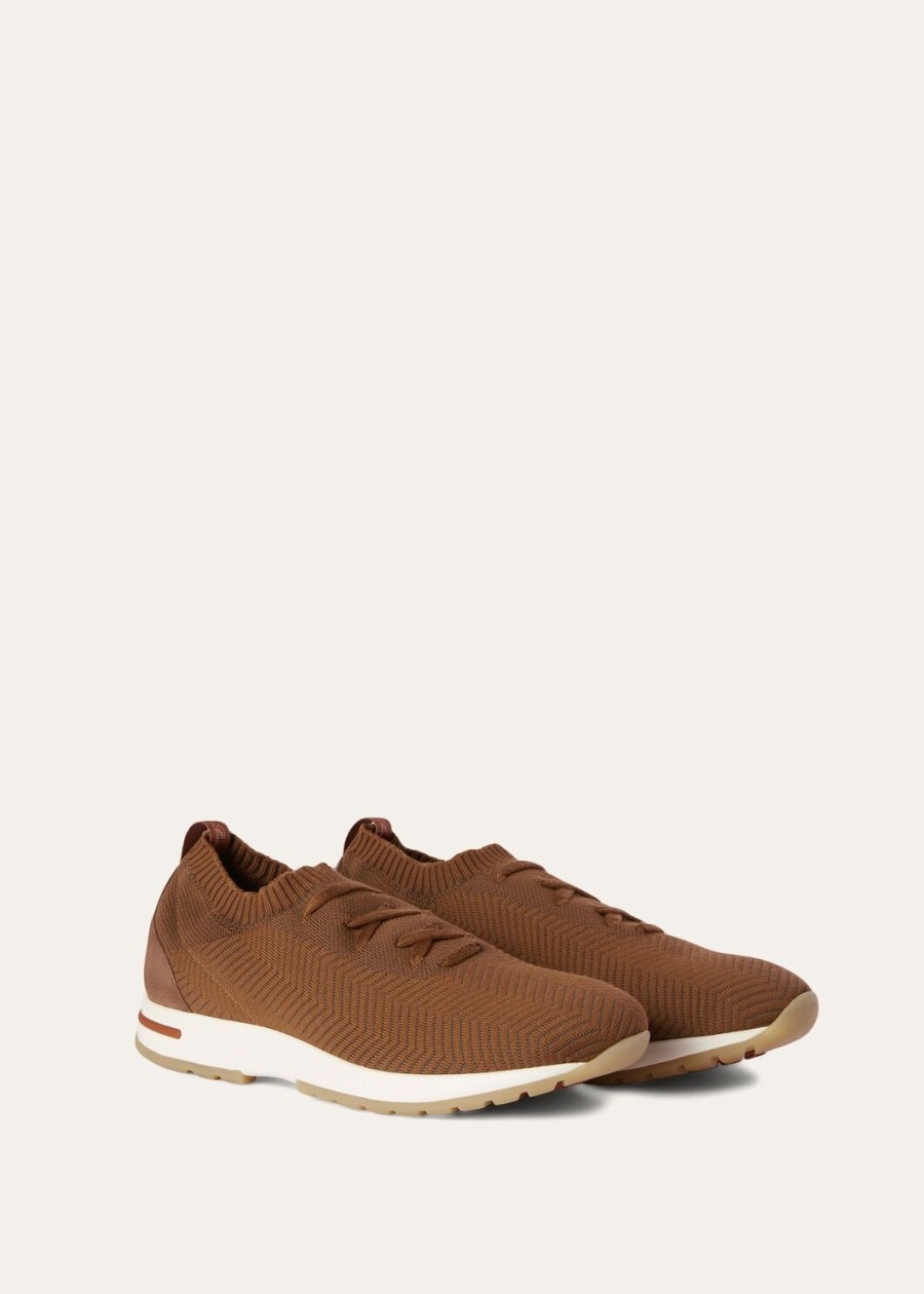 360 lp flexy walk sneakers van scheerwol met pecannootskleur
