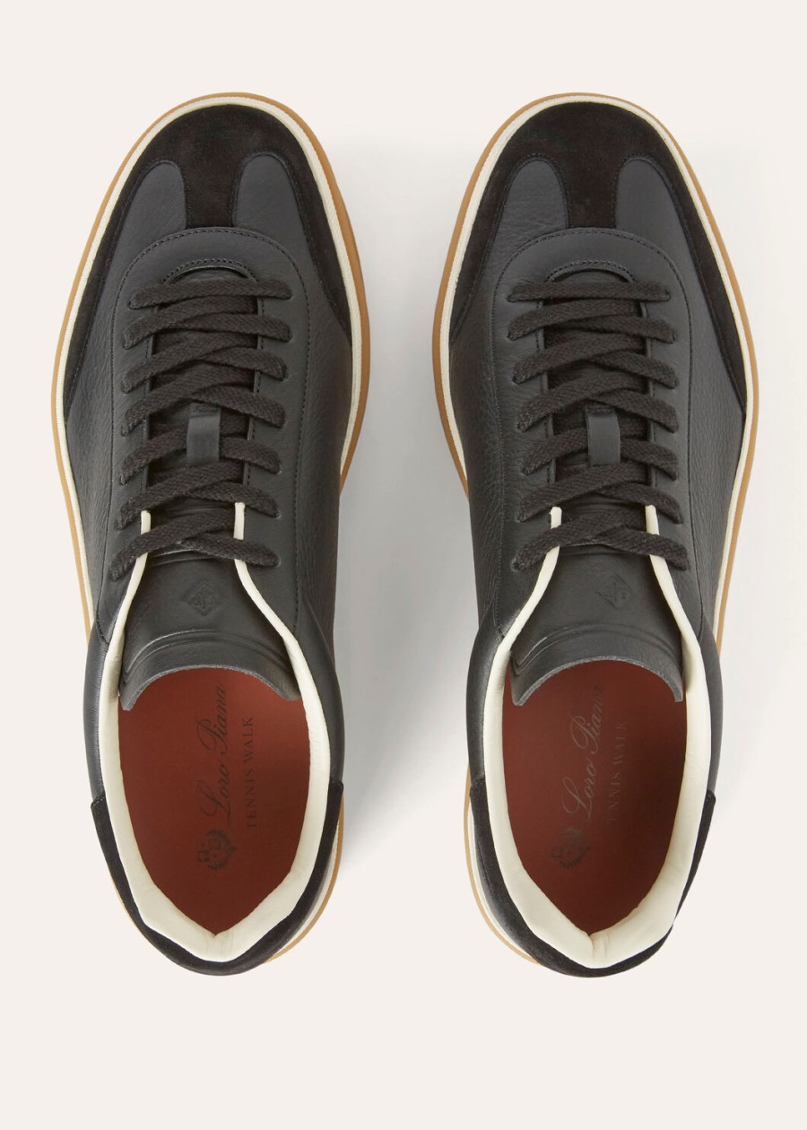 walk tennis zwart kalfsleer