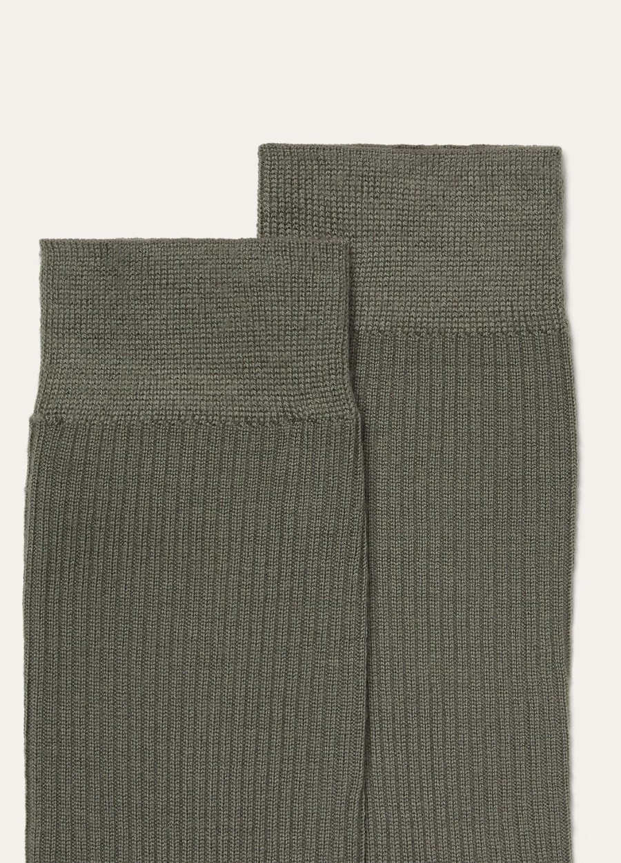 wish socks wish wol groen mist