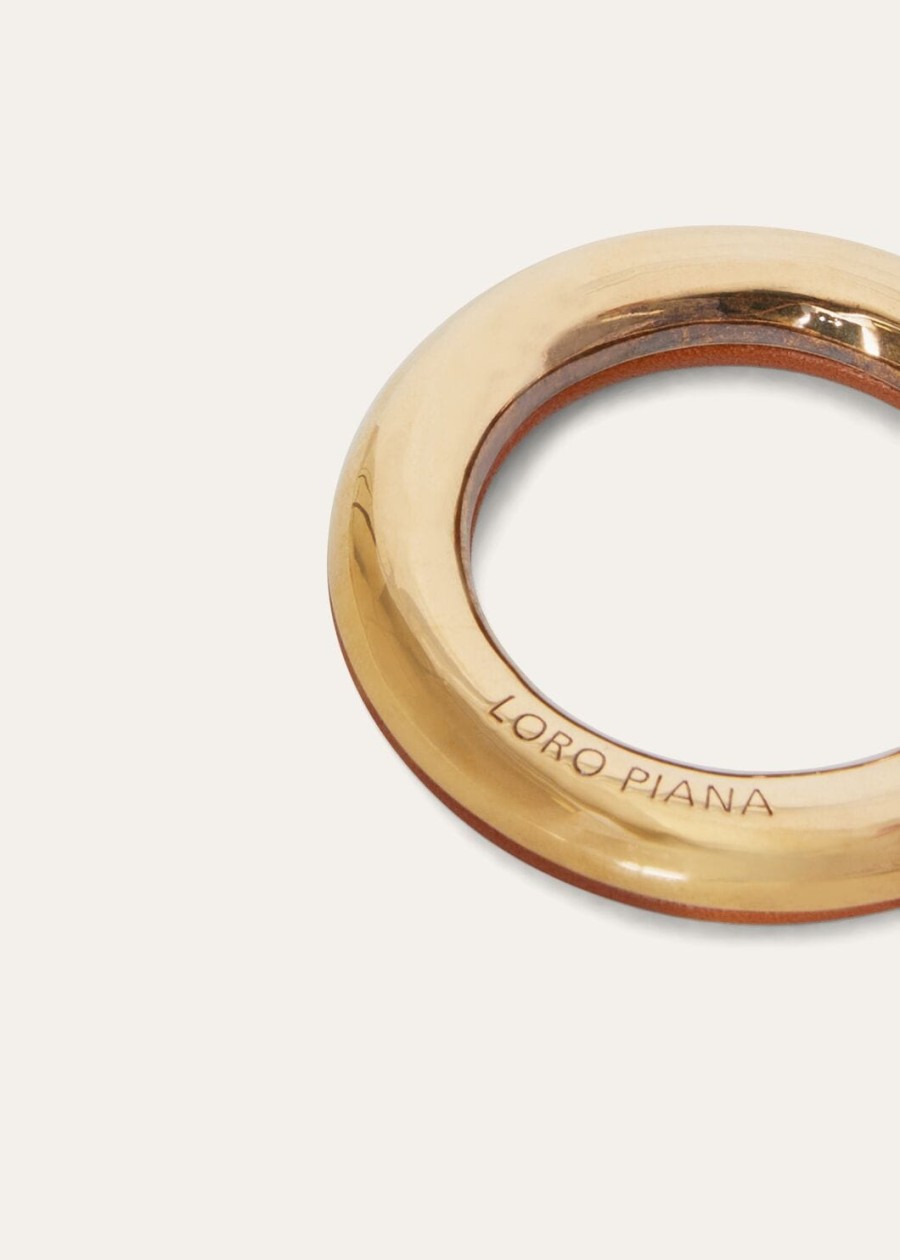 warme bronzen ringvormige sjaalnekwarmer van kalfsleer