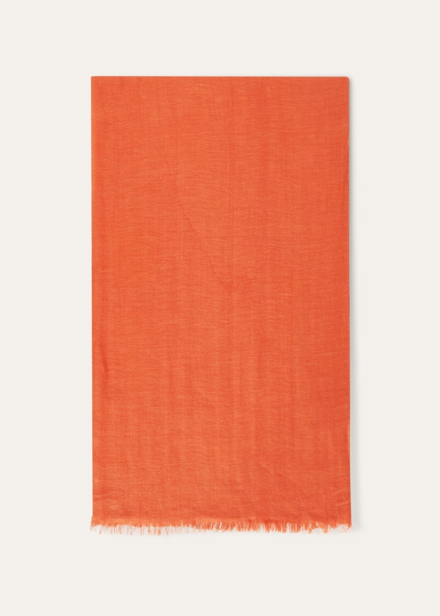 crest stola van zijde kyoto oranje