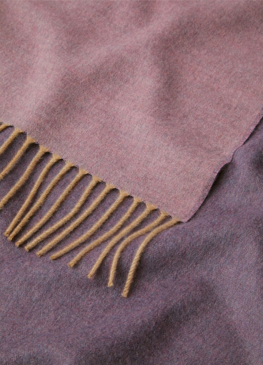 tweekleurige kasjmierwarmer rose melangedark plum melange