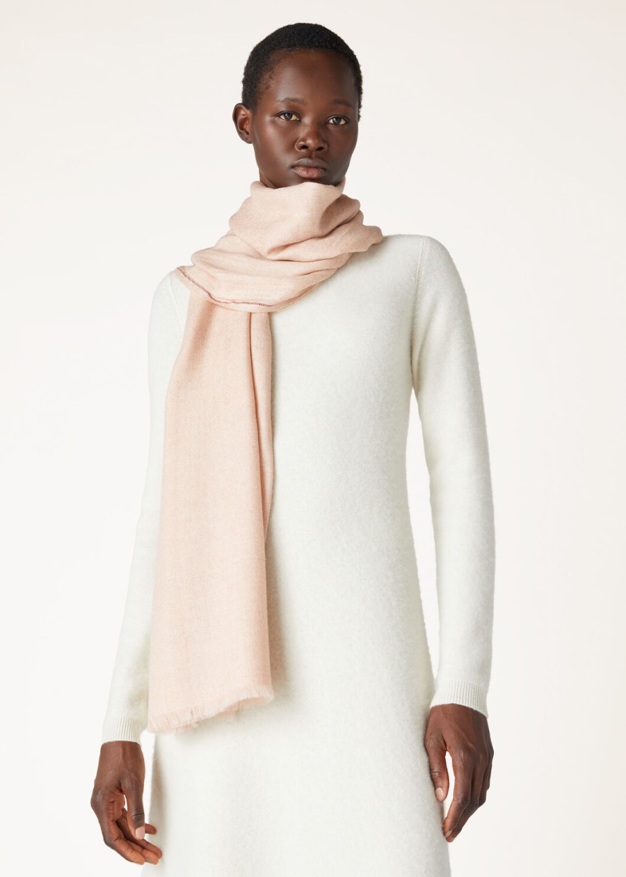stardust stole zijde kasjmier blozend beige chiné