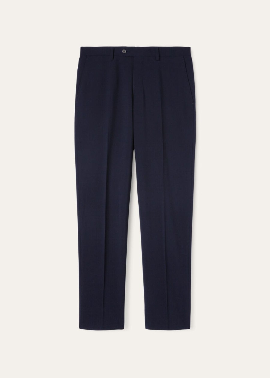 internationaal pak van zuivere scheerwol marineblauw