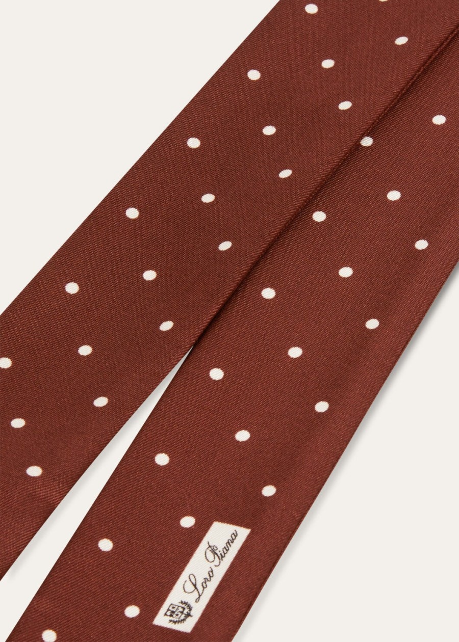 stropdasband pois silk diep bordeauxwit