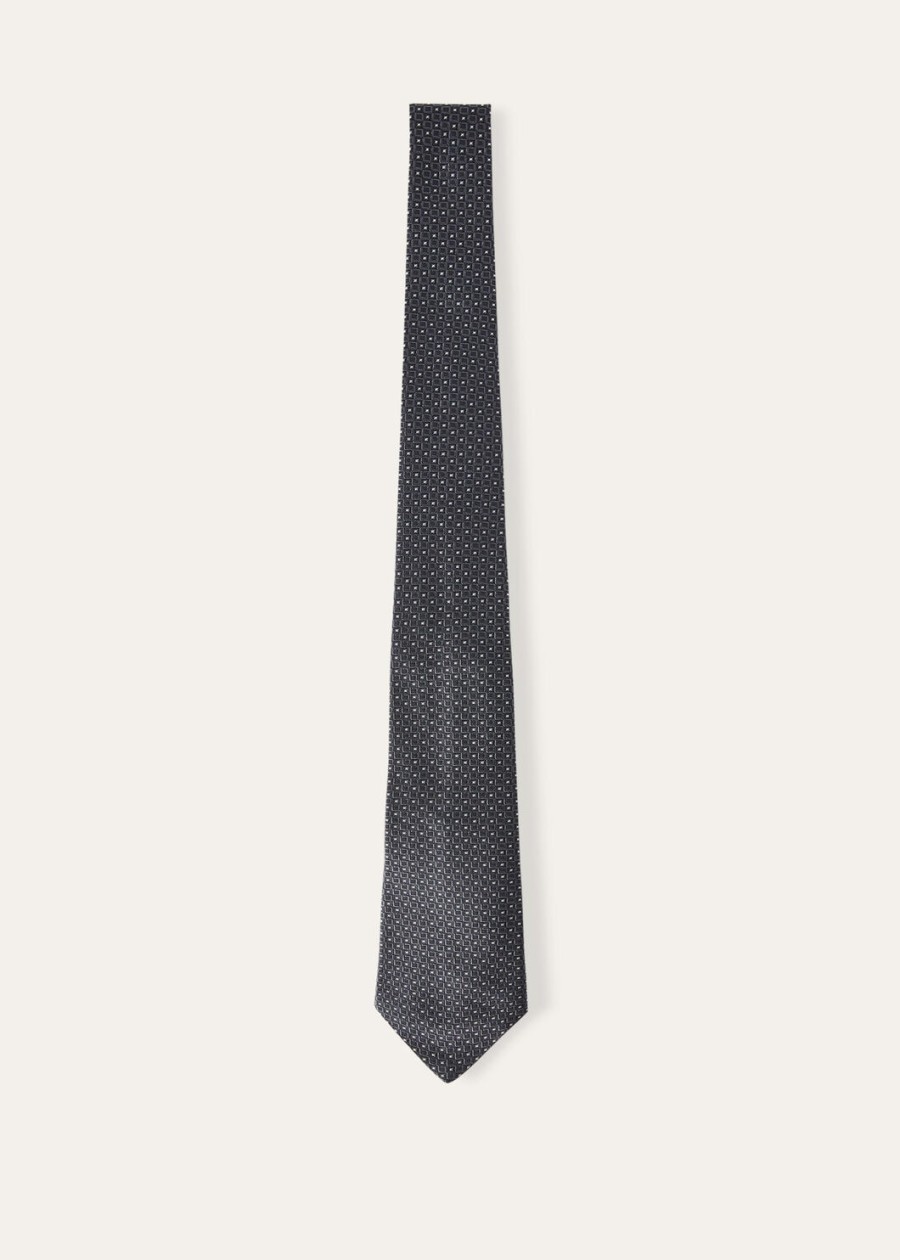 twinkle tie zijde grijs melange