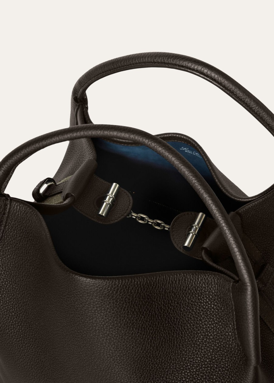 bale large bag generfd kalfsleer donkere chocolade zoethoutzonnegoud
