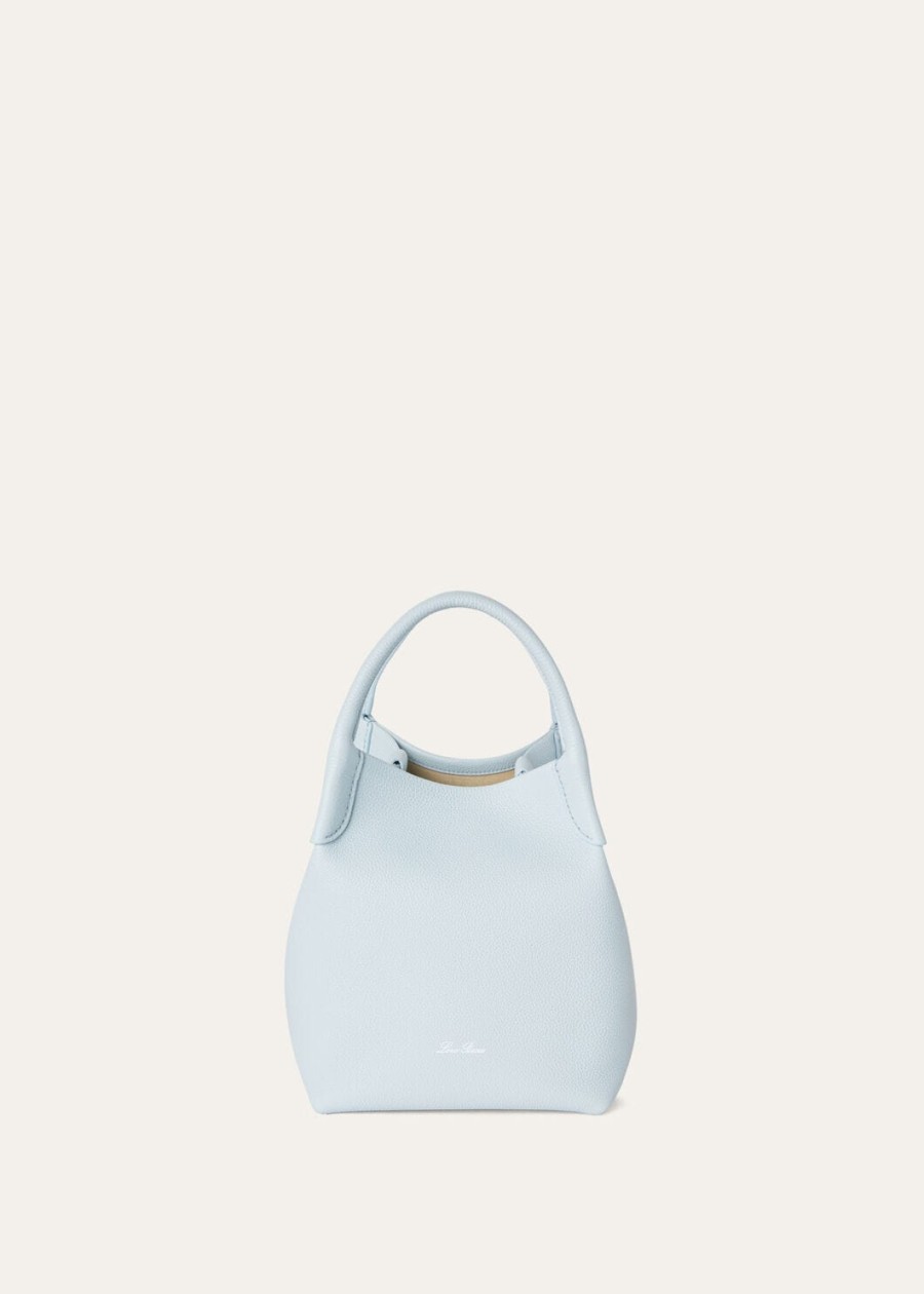 kleine tas van generfd kalfsleer lichtblauw belle