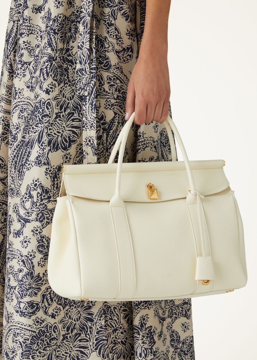 loom l32 whisper white tas van generfd kalfsleer