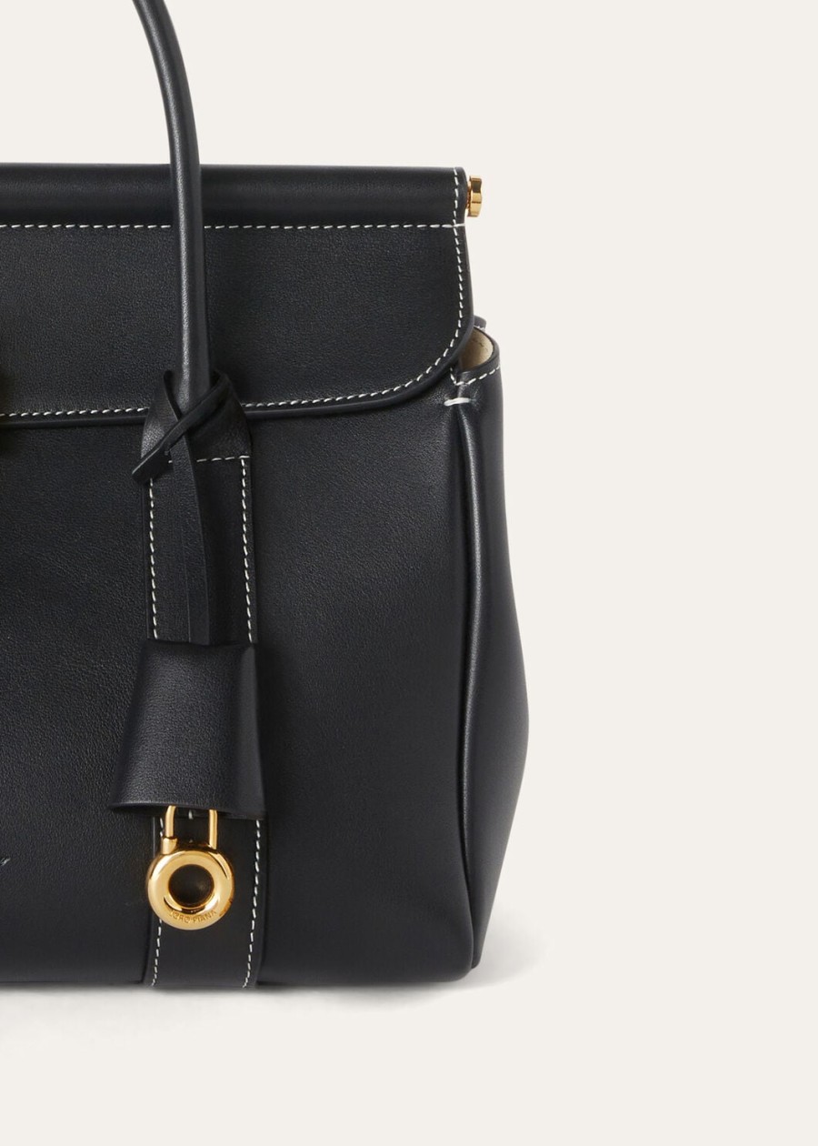 loom l25 tas zwart kalfsleerzon goud