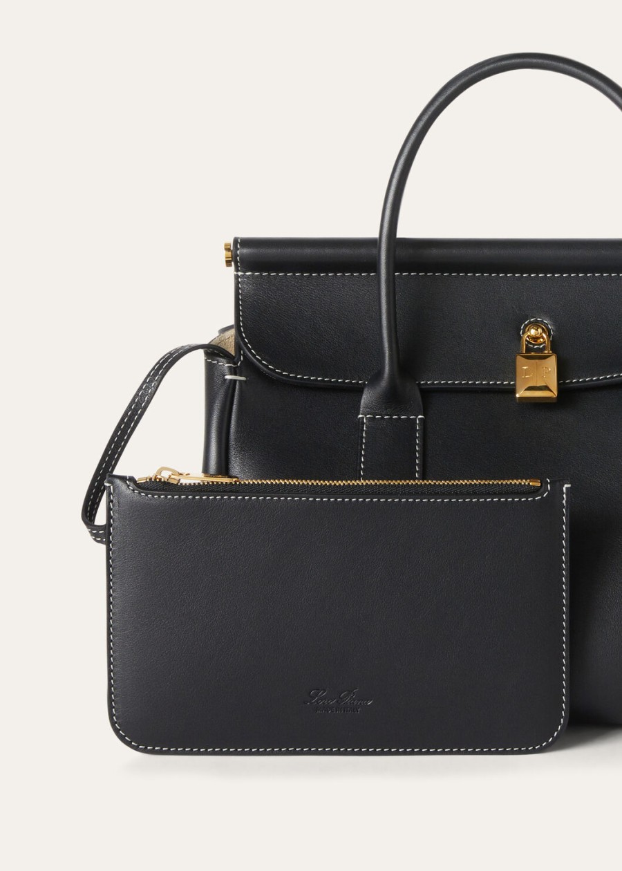 loom l25 tas zwart kalfsleerzon goud