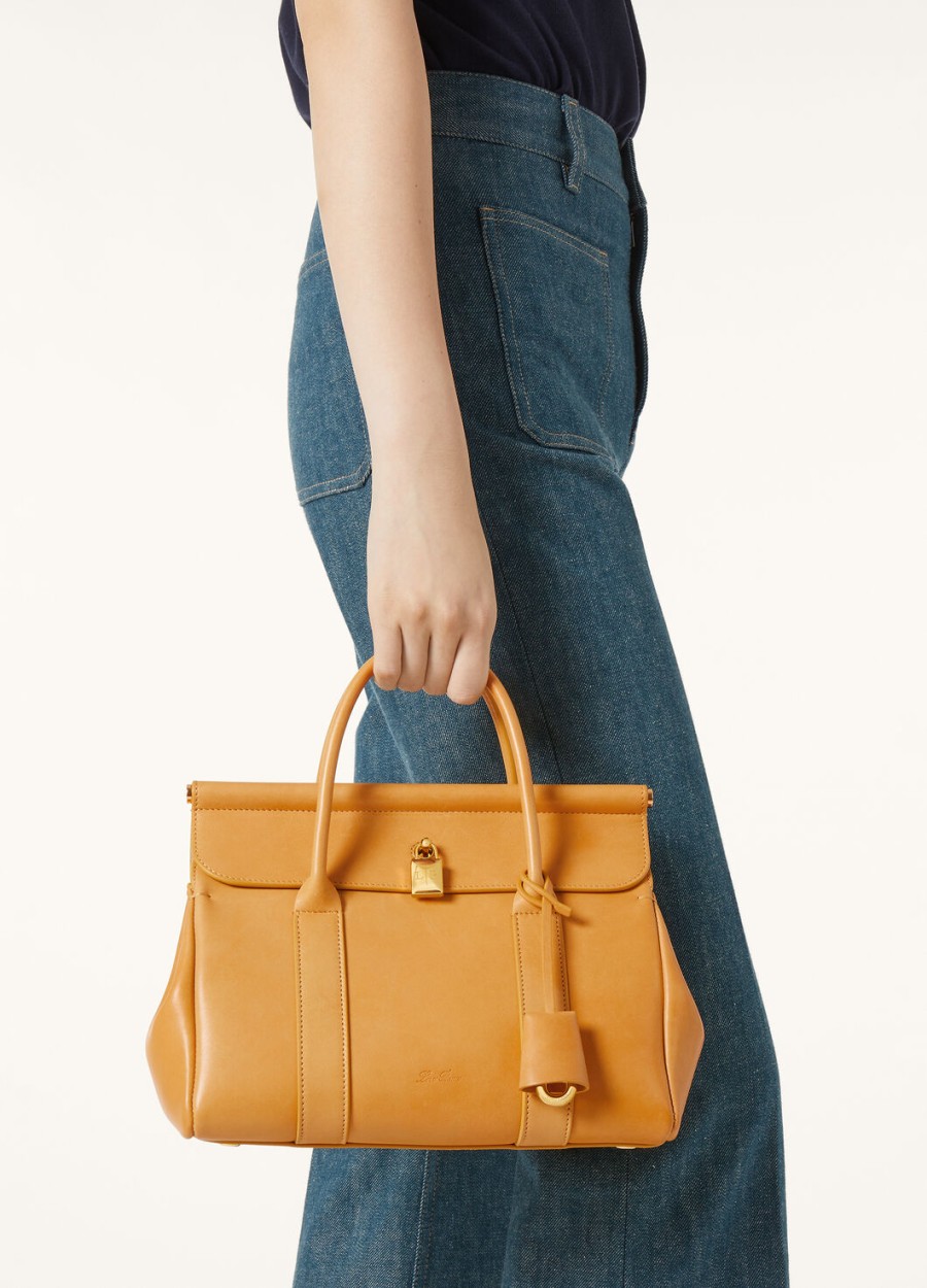 loom bag l25 kalfsleer tarwegeelzon goud
