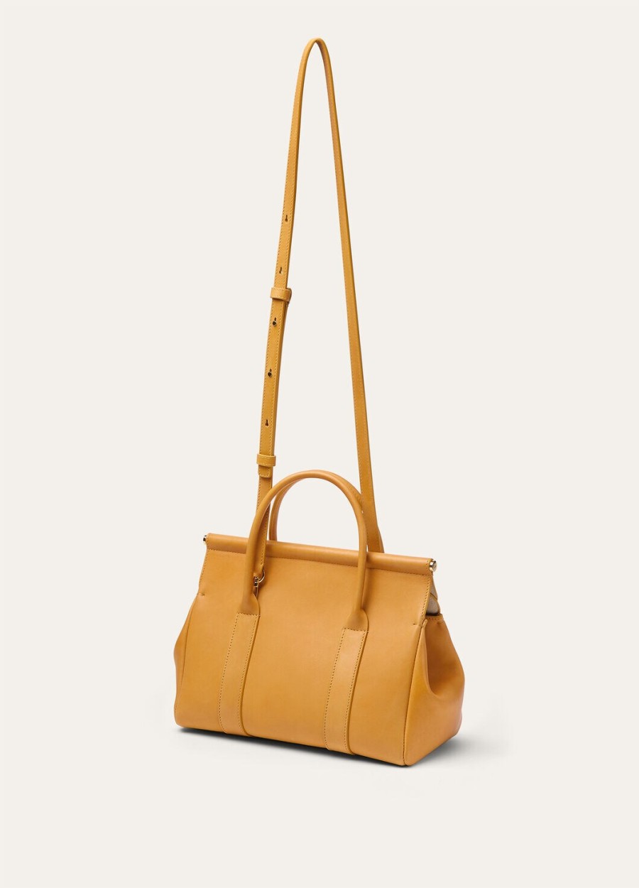 loom bag l25 kalfsleer tarwegeelzon goud