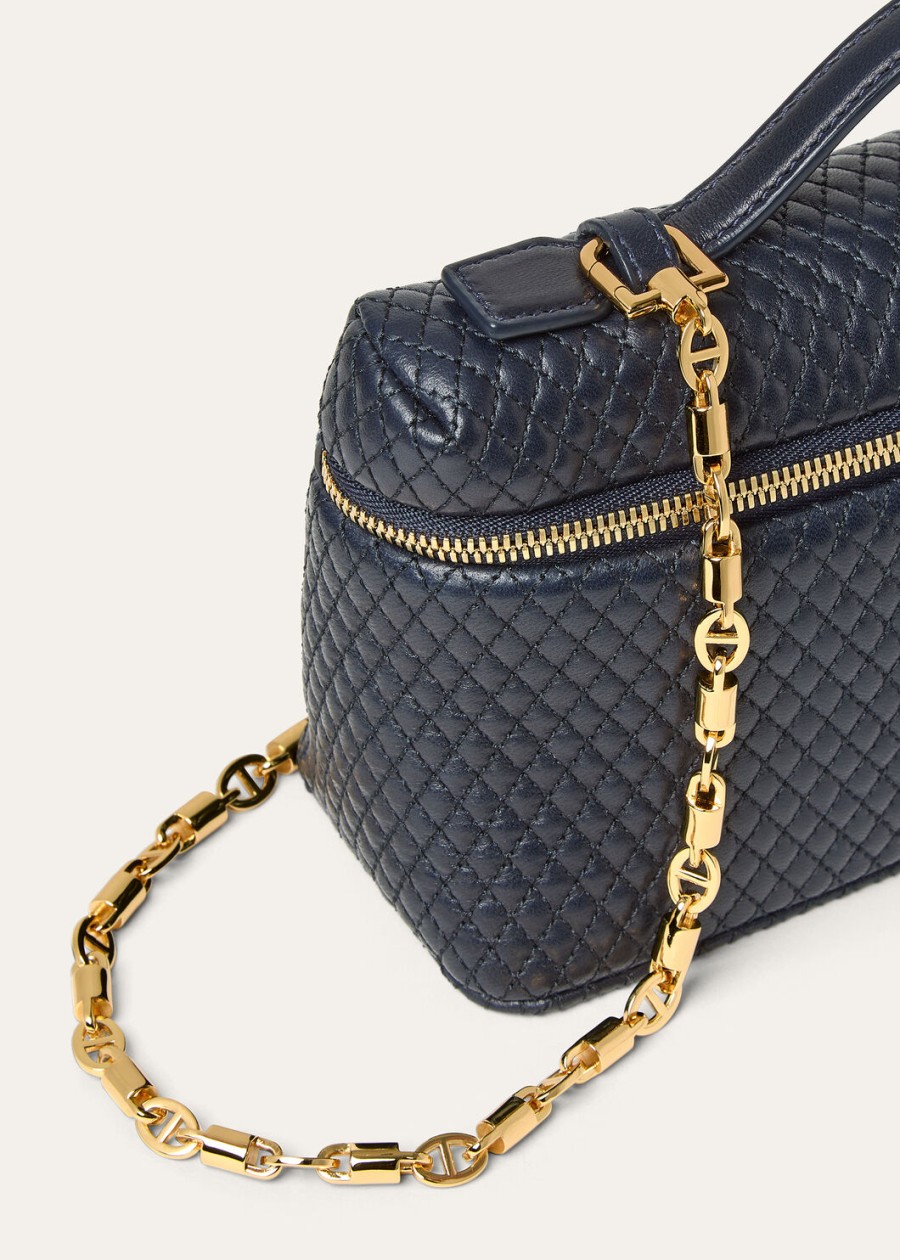 extra zak l19 lamsleer blauw marineblauwzon goud