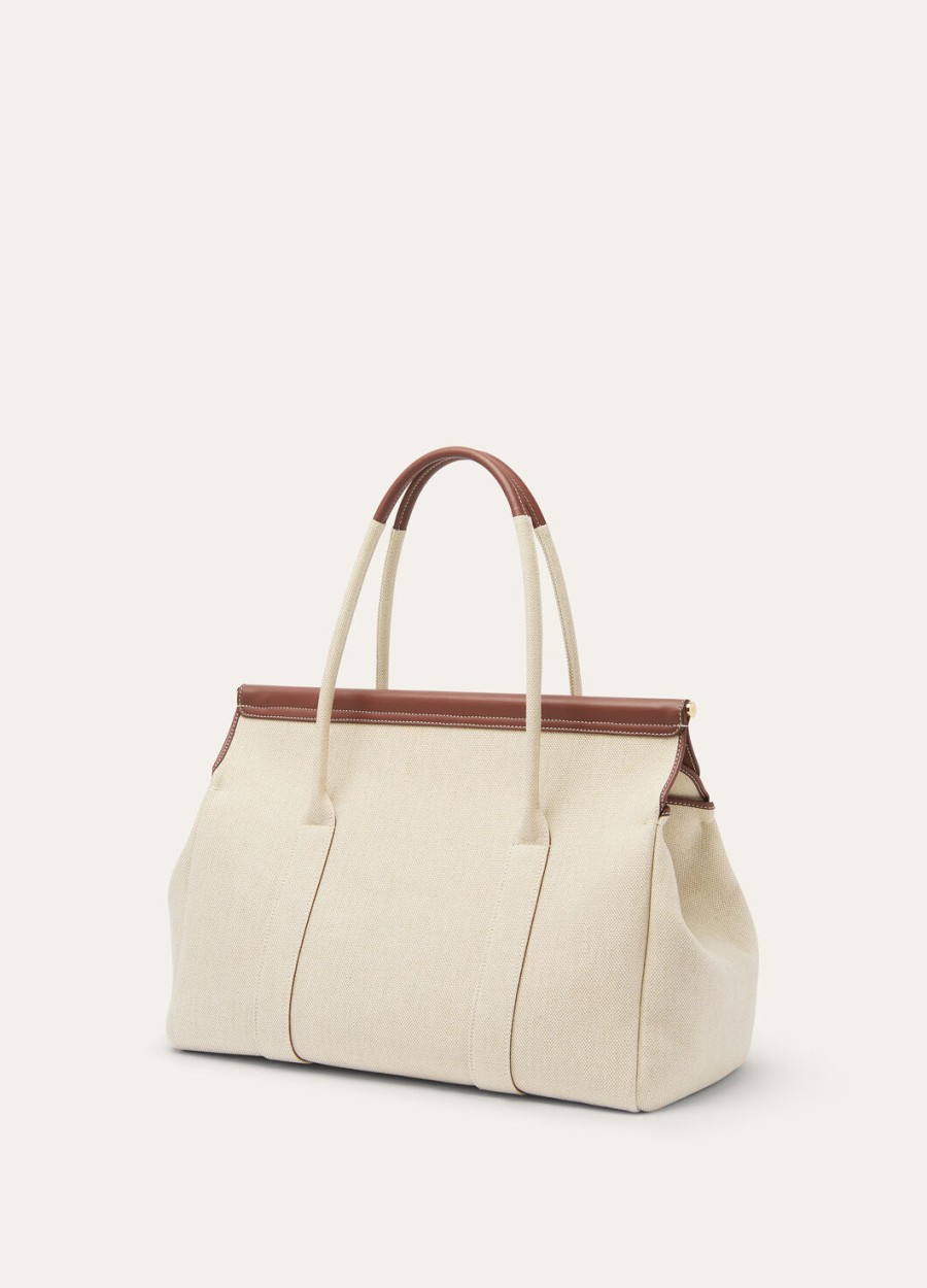 loom bag l37 katoen linnen naturelkaramel suikerzon goud
