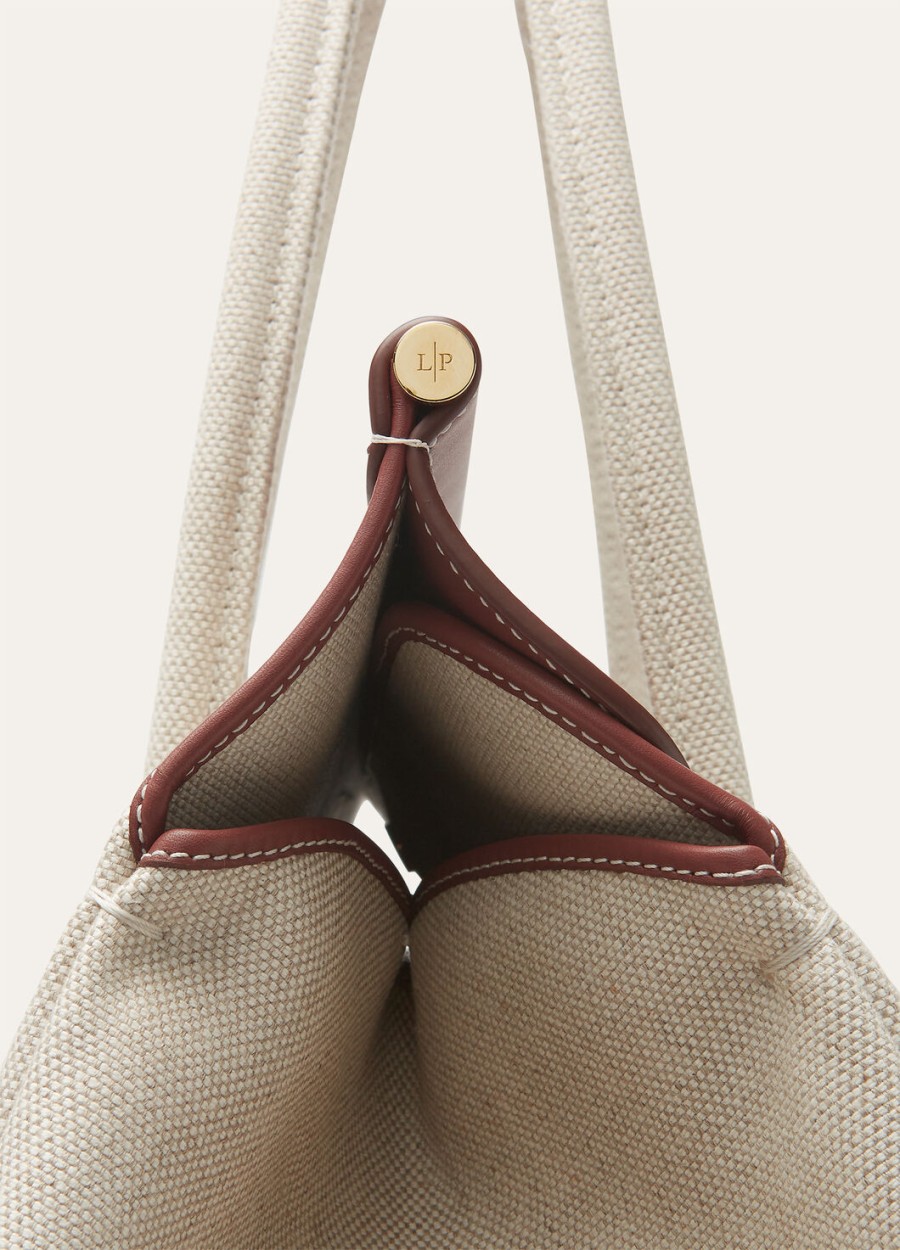 loom bag l37 katoen linnen naturelkaramel suikerzon goud