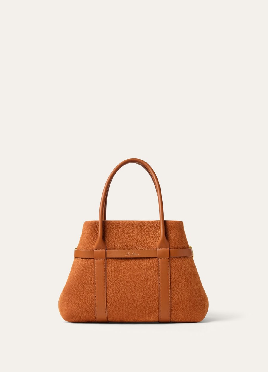 kleine shopper van kalfsleer in bon ton bruinzonnegoud.