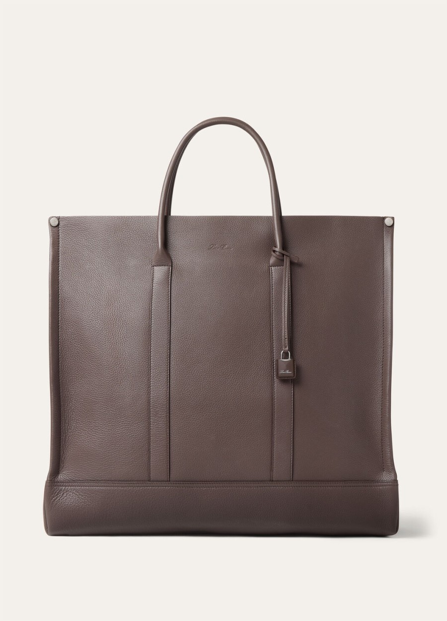 beam grote tas van kalfsleer donkere chocolade droponyx