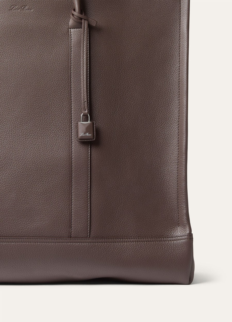 beam grote tas van kalfsleer donkere chocolade droponyx