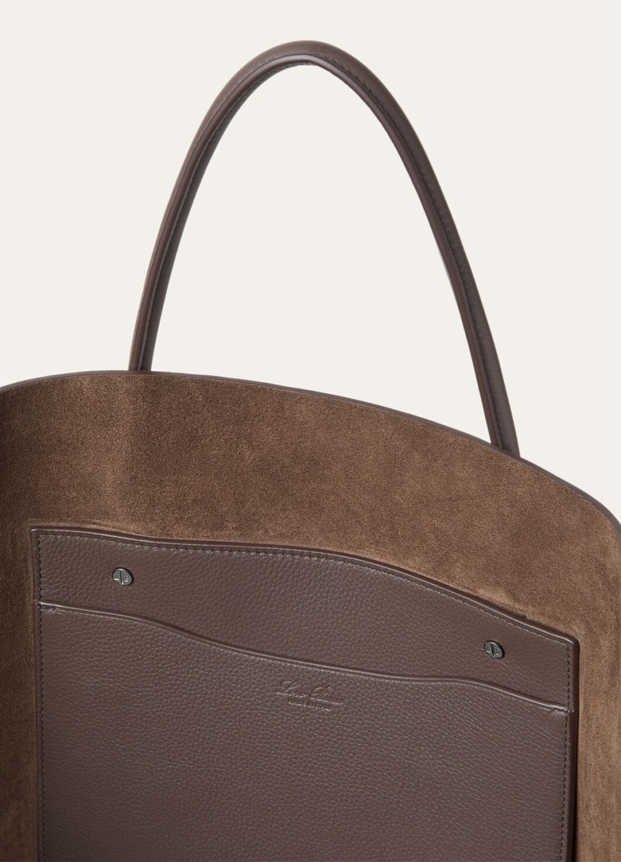 beam grote tas van kalfsleer donkere chocolade droponyx