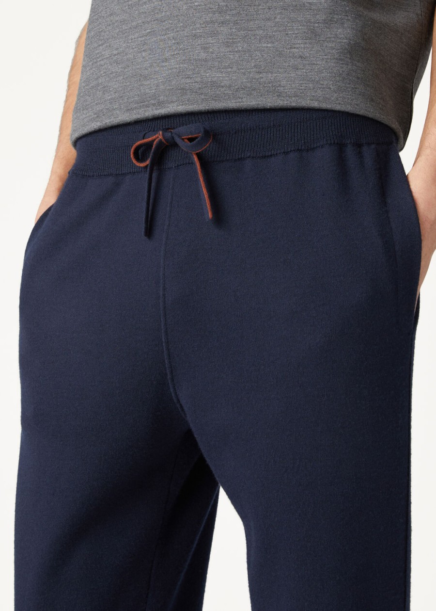 balfour broek zijde kasjmier scheerwol marineblauw