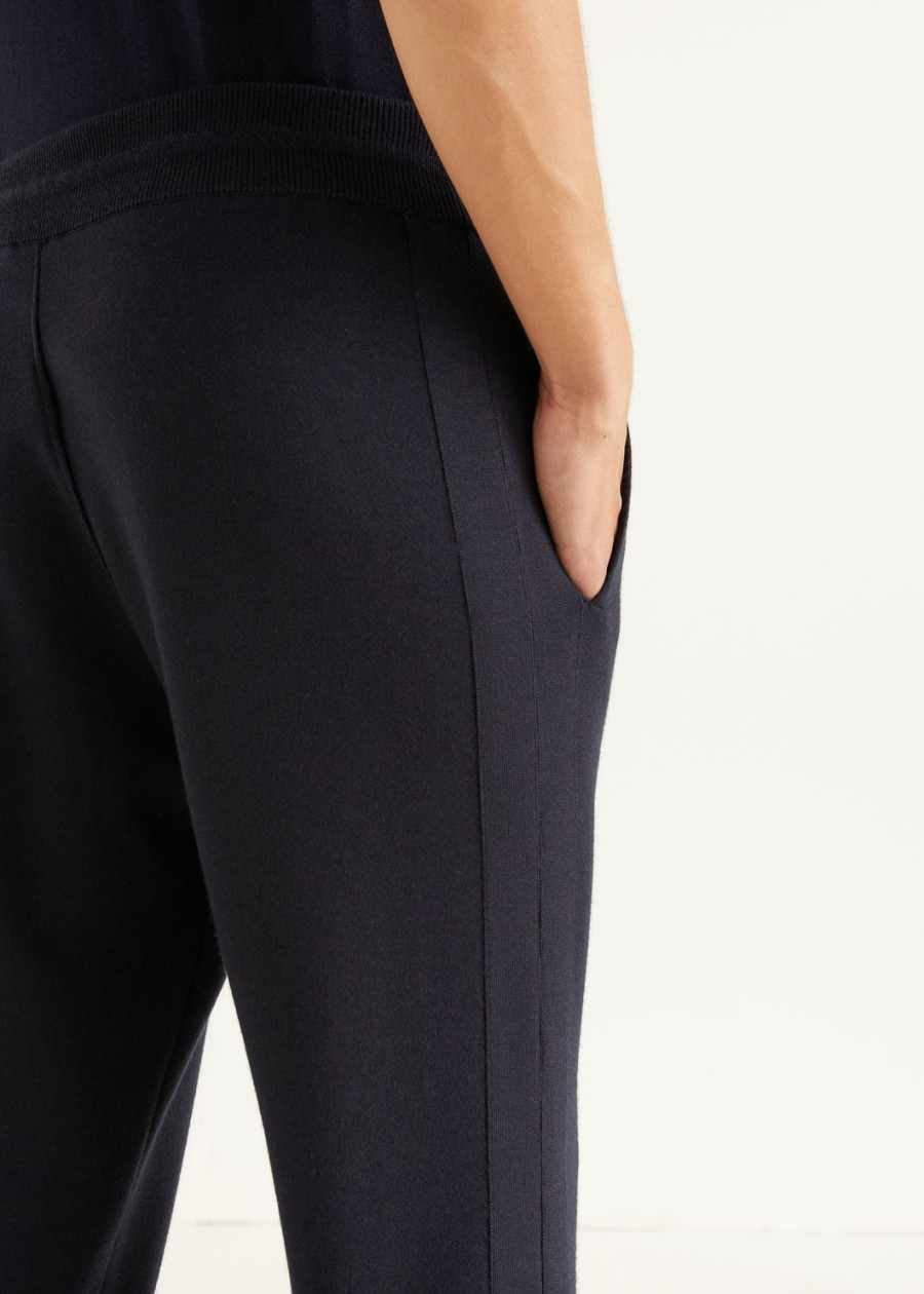 balfour broek zijde kasjmier scheerwol marineblauw