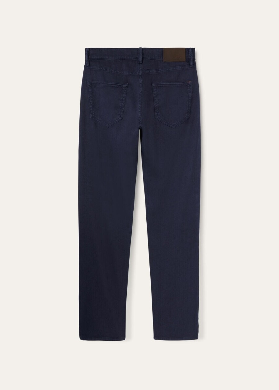 quarona katoenen broek met vijf zakken in de kleur deep ocean depths