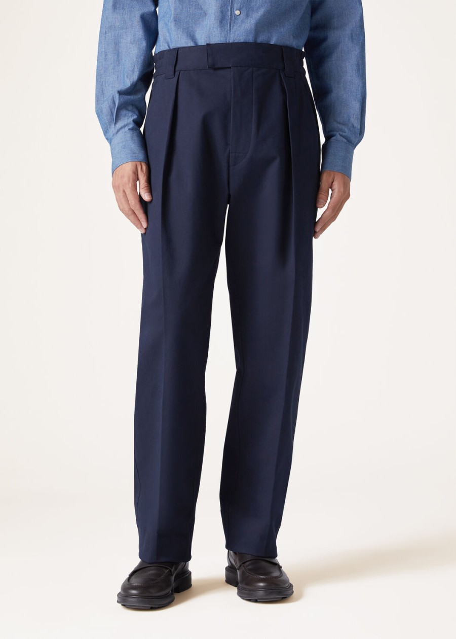 reinga katoenen broek marineblauw oceaan golven