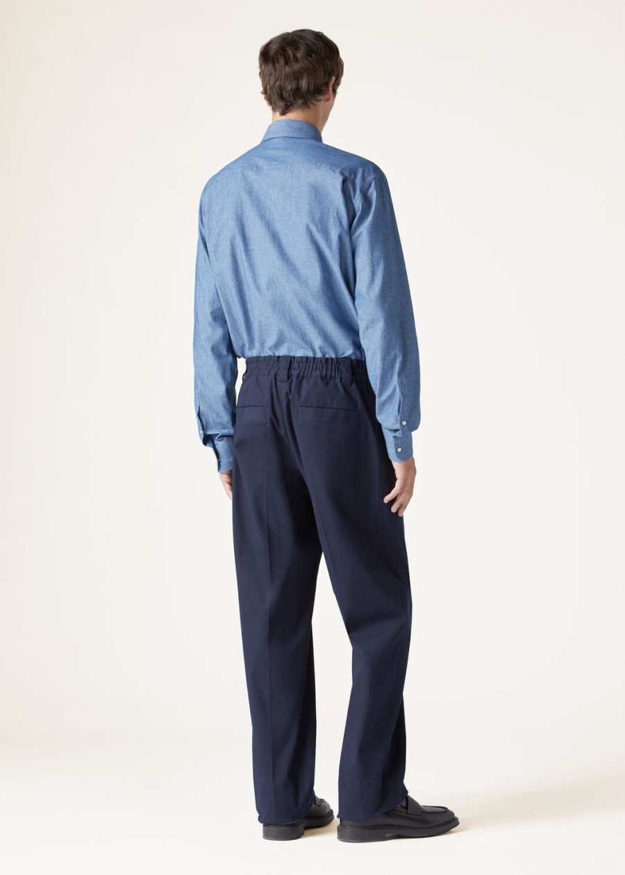 reinga katoenen broek marineblauw oceaan golven
