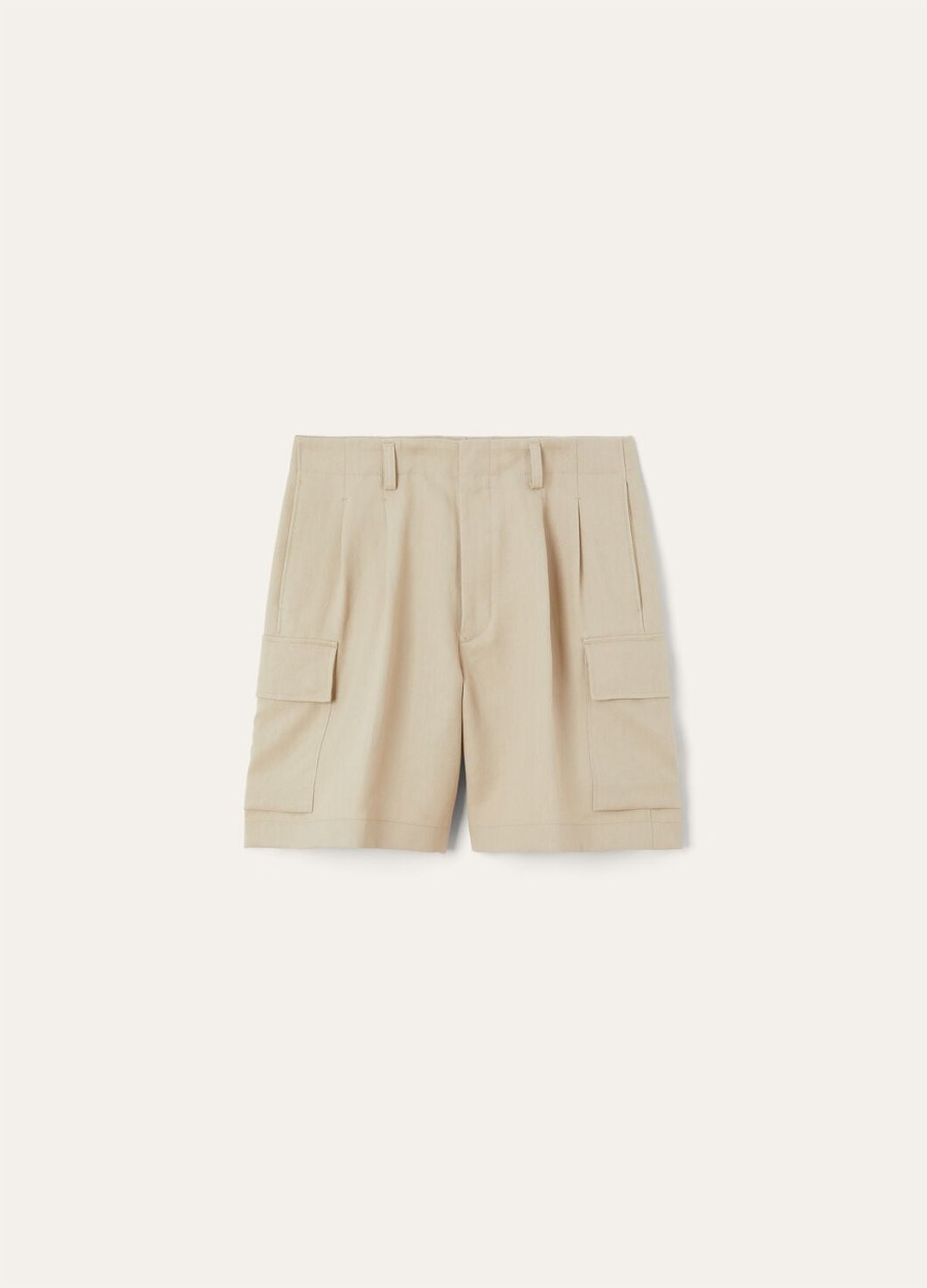 einar bermuda shorts linnen aardse taupe
