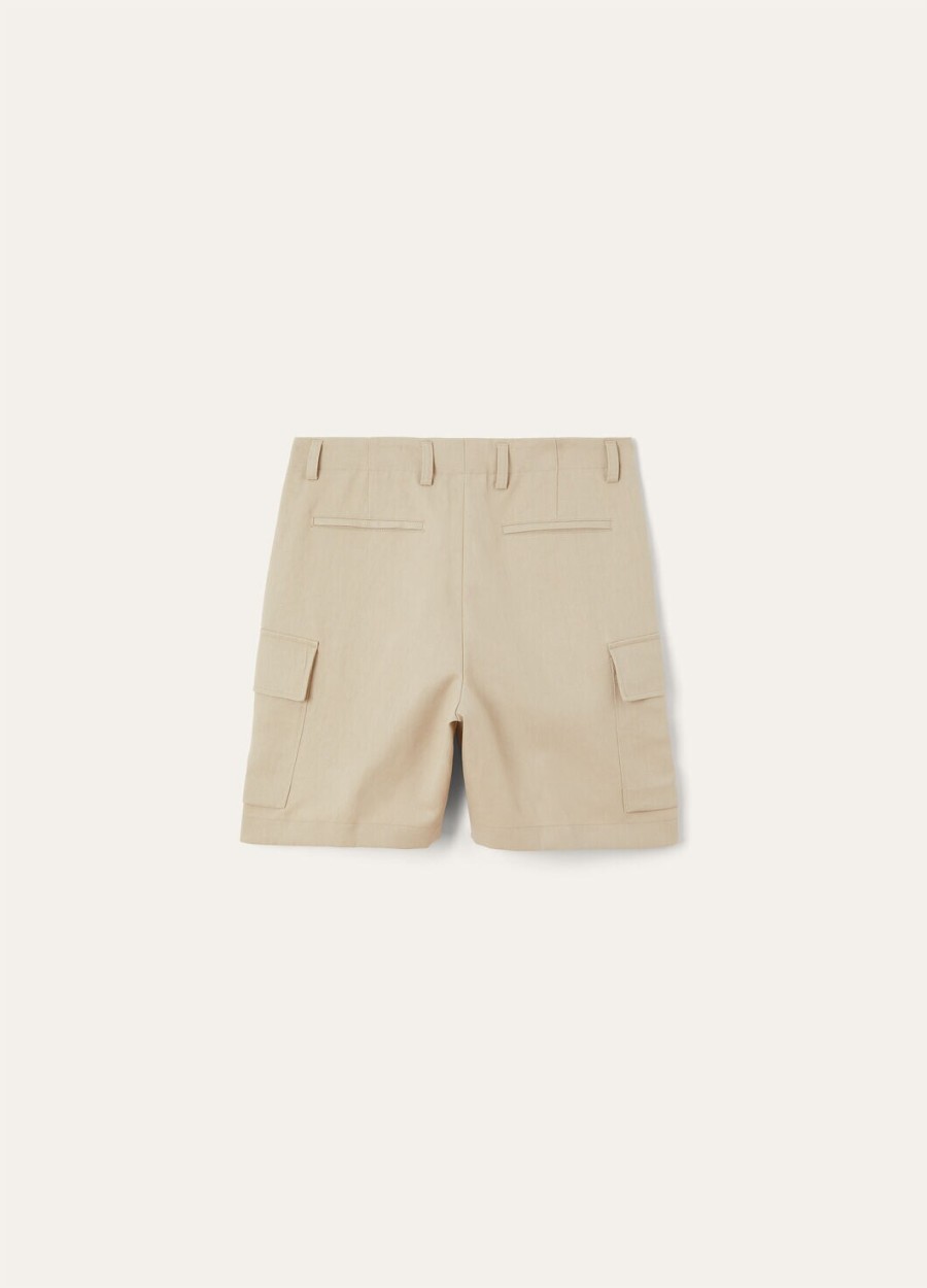 einar bermuda shorts linnen aardse taupe