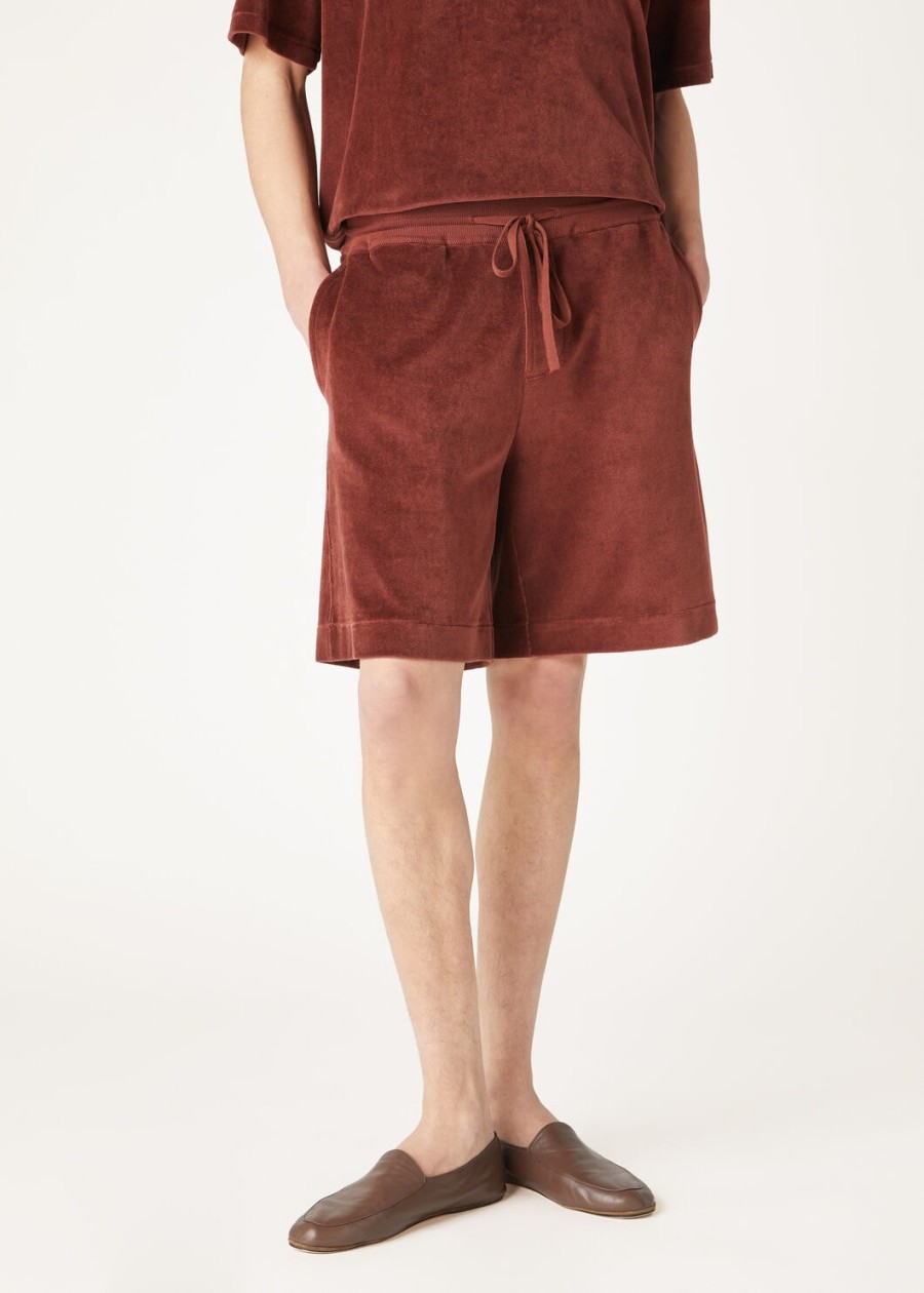 duggia bermuda shorts katoen zijde donker kurkuma