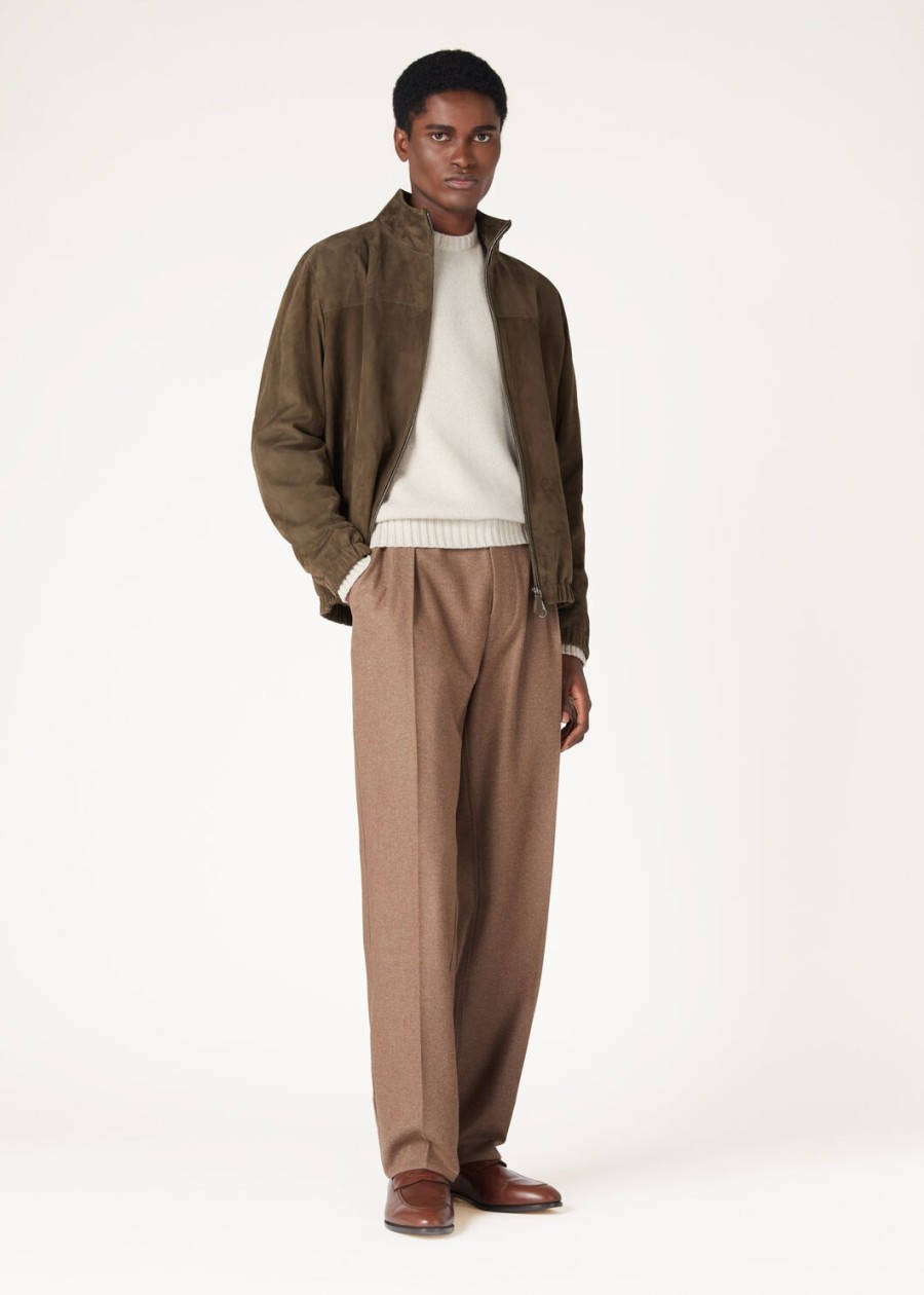 reinga cashmere broek van scheerwol rustiek amber