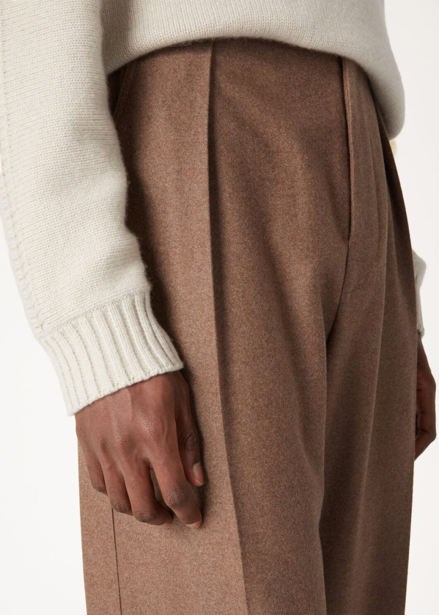 reinga cashmere broek van scheerwol rustiek amber