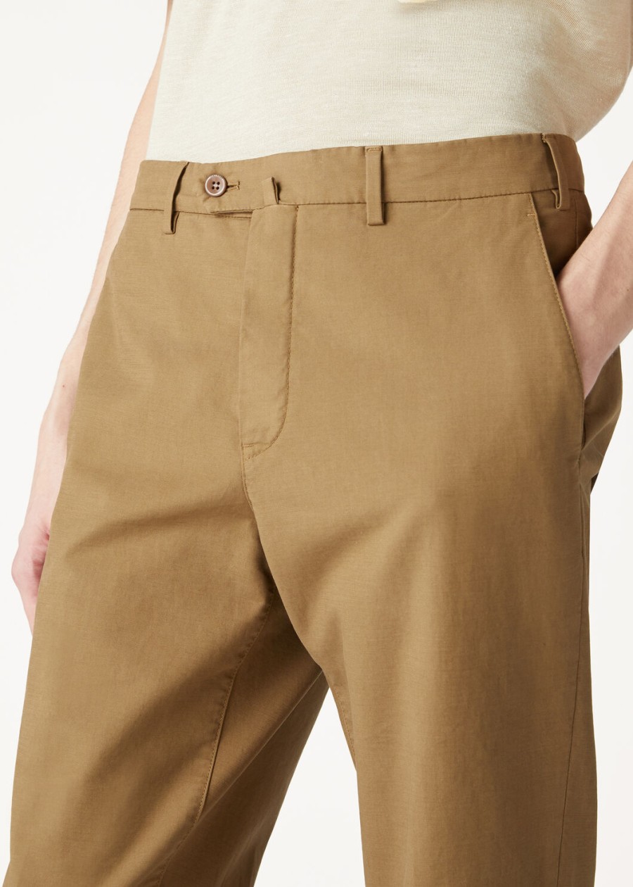 carlo katoenen broek stoffig kaki