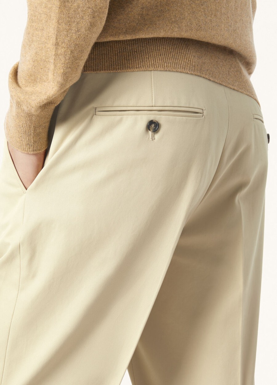 jarno katoenen broek met reliëf beige