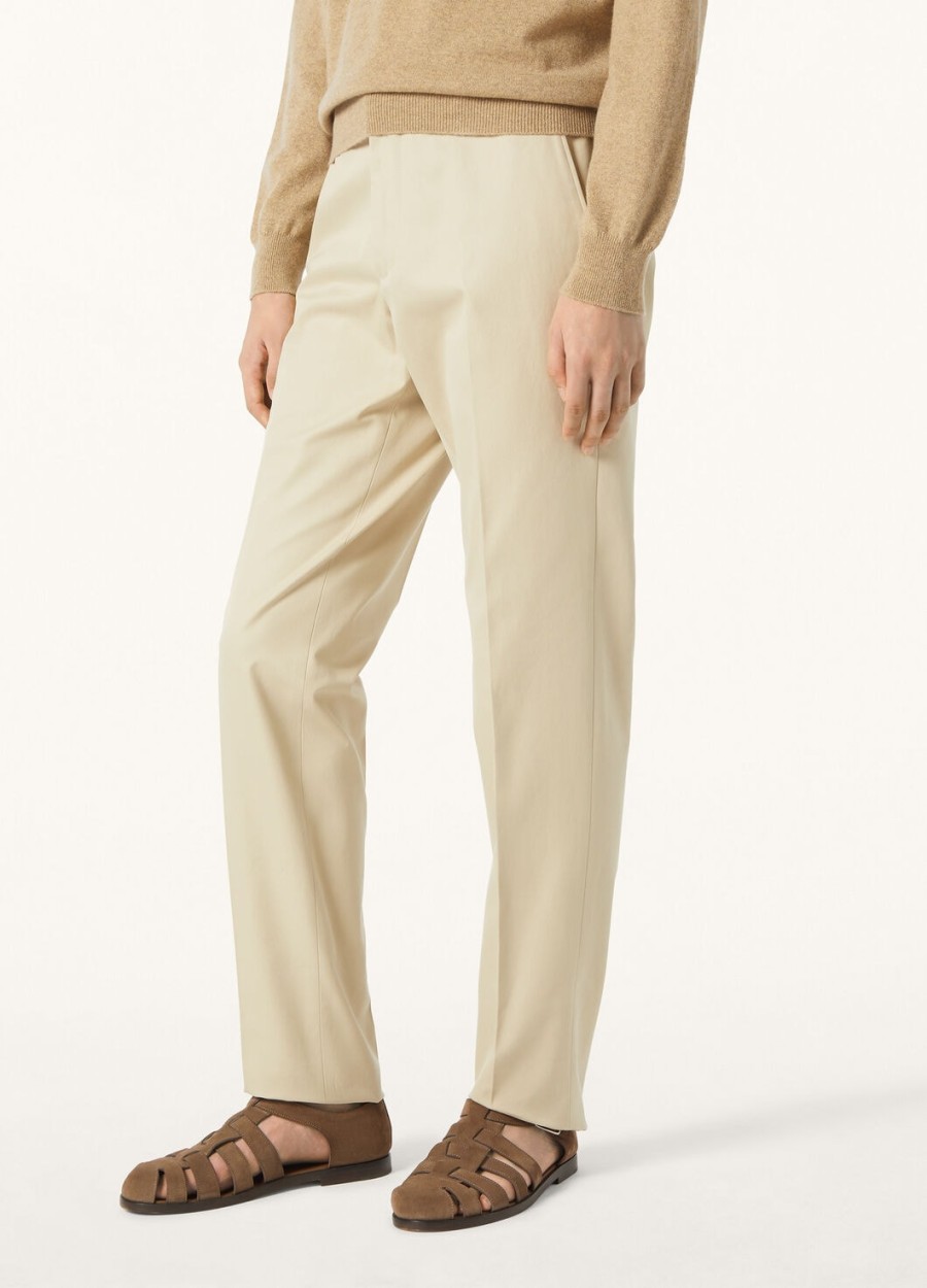 jarno katoenen broek met reliëf beige