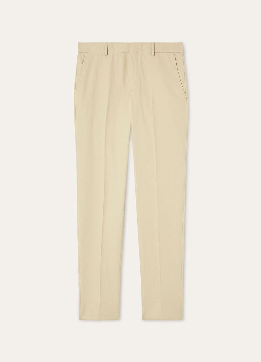 jarno katoenen broek met reliëf beige