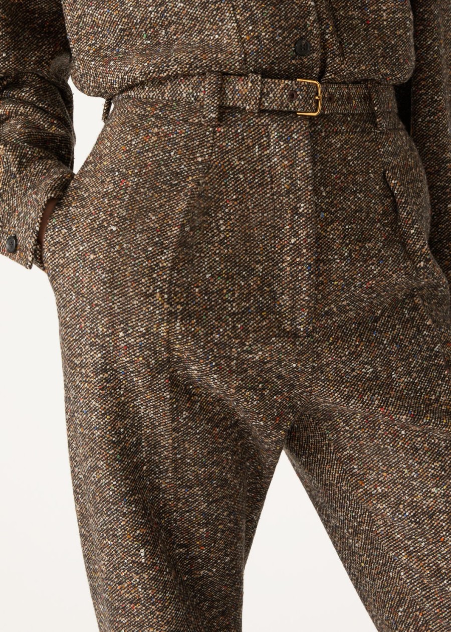 edward pants zijde kasjmier scheerwol donkere chocolade zoethoutdillezaad