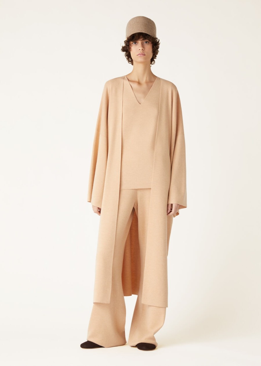 coconing silk cashmere papaya whip pants