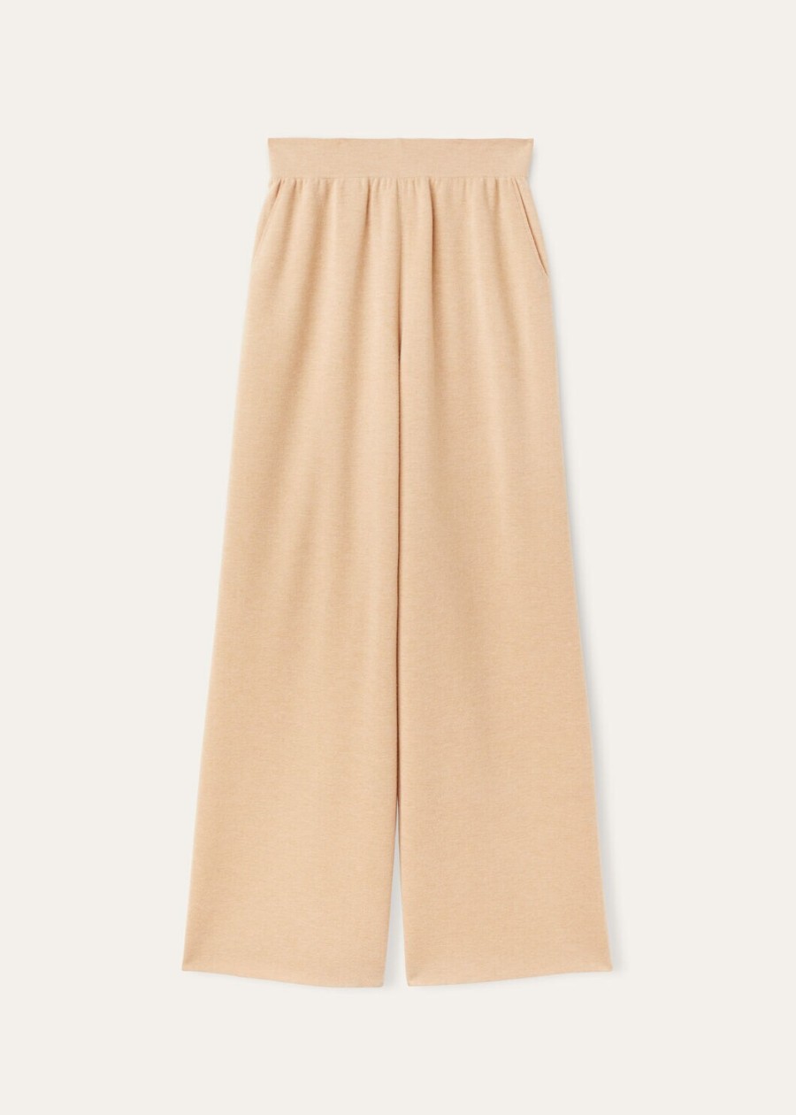 coconing silk cashmere papaya whip pants