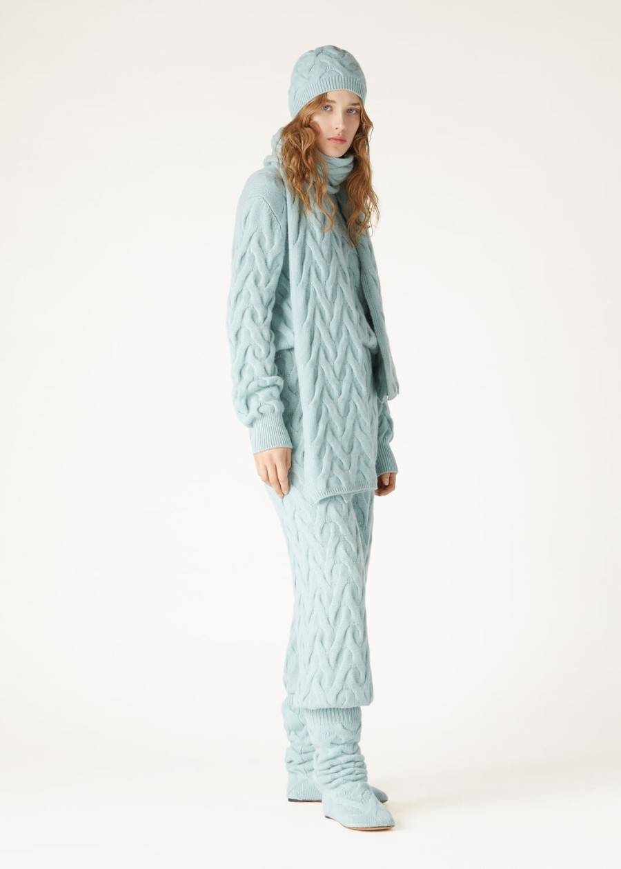 cocooning baby cashmere langhe green melange pants
