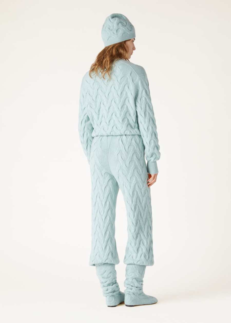 cocooning baby cashmere langhe green melange pants