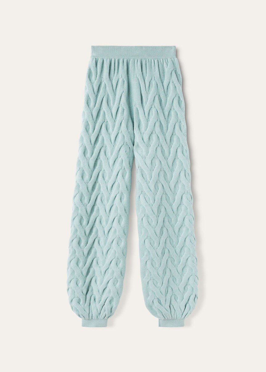 cocooning baby cashmere langhe green melange pants