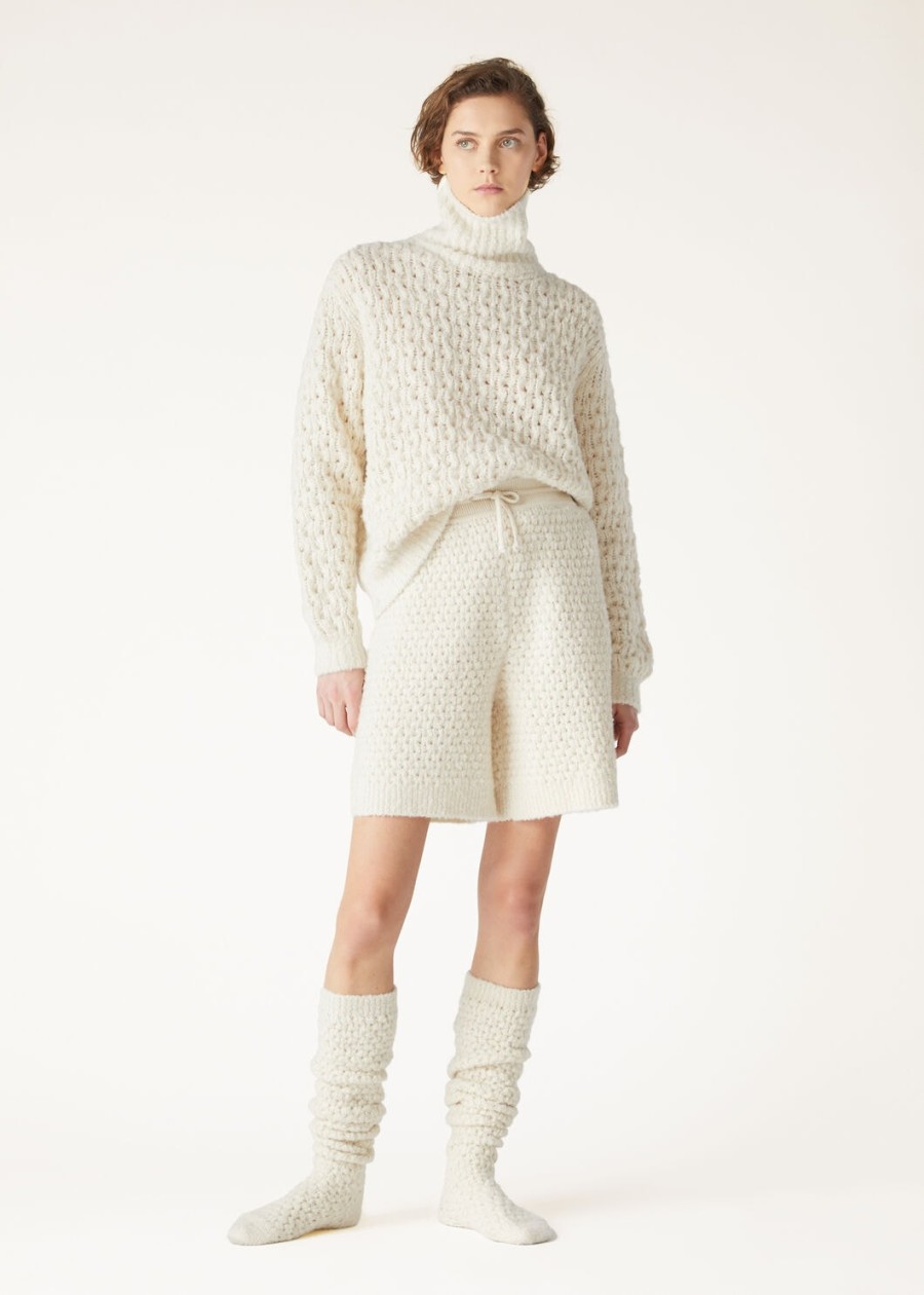 coconerende kasjmier shorts witte sneeuw