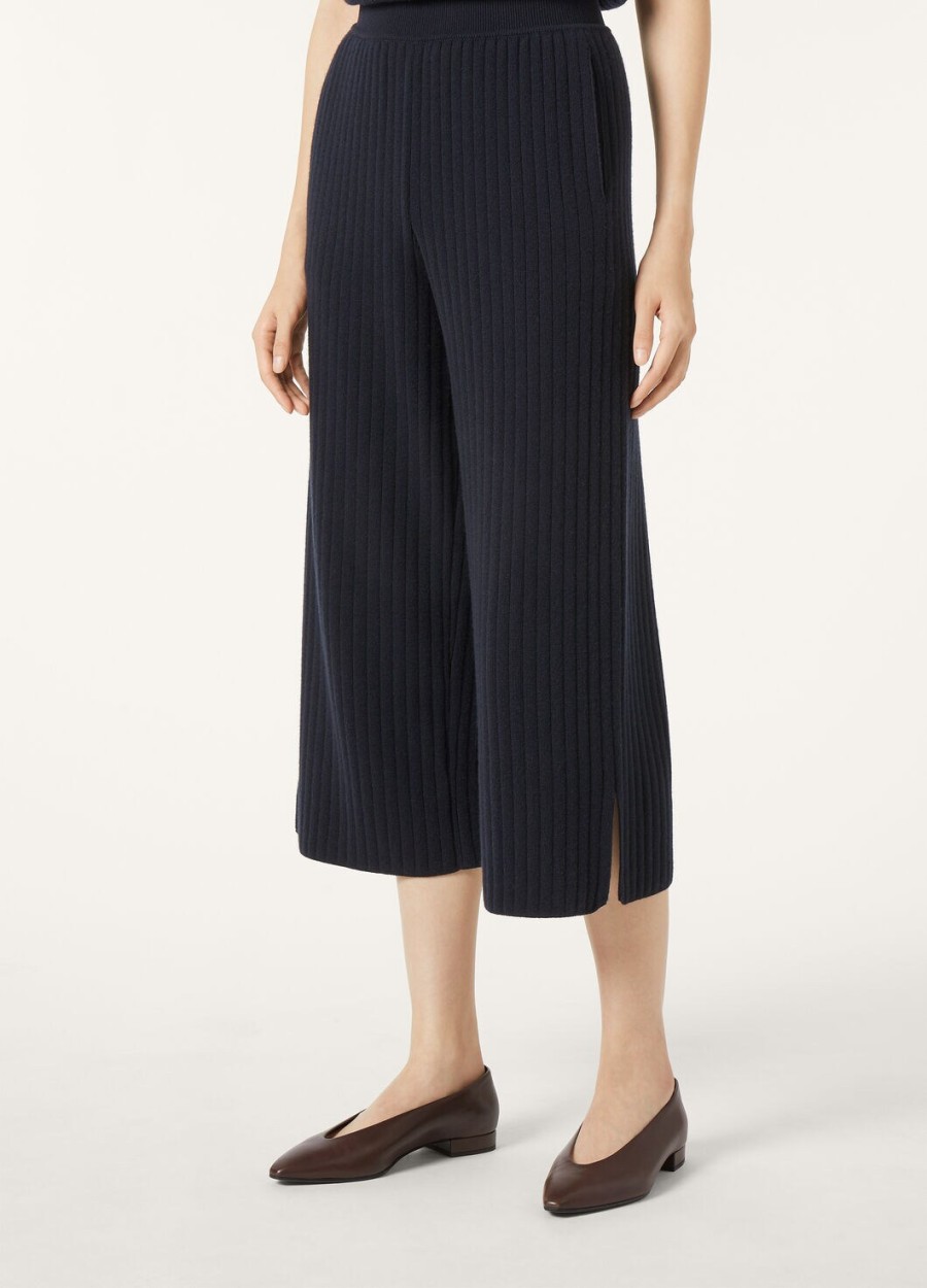 baby cashmere coste broek marineblauw