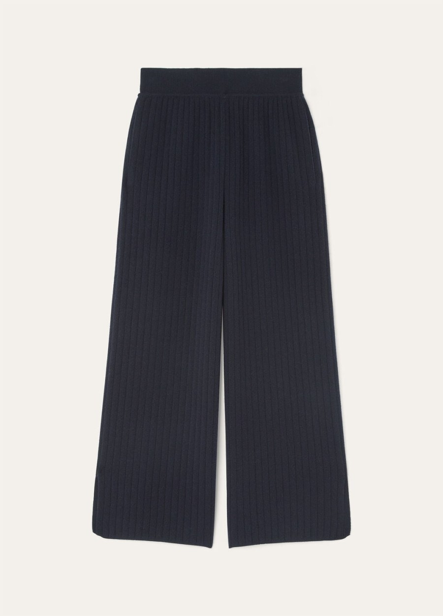 baby cashmere coste broek marineblauw
