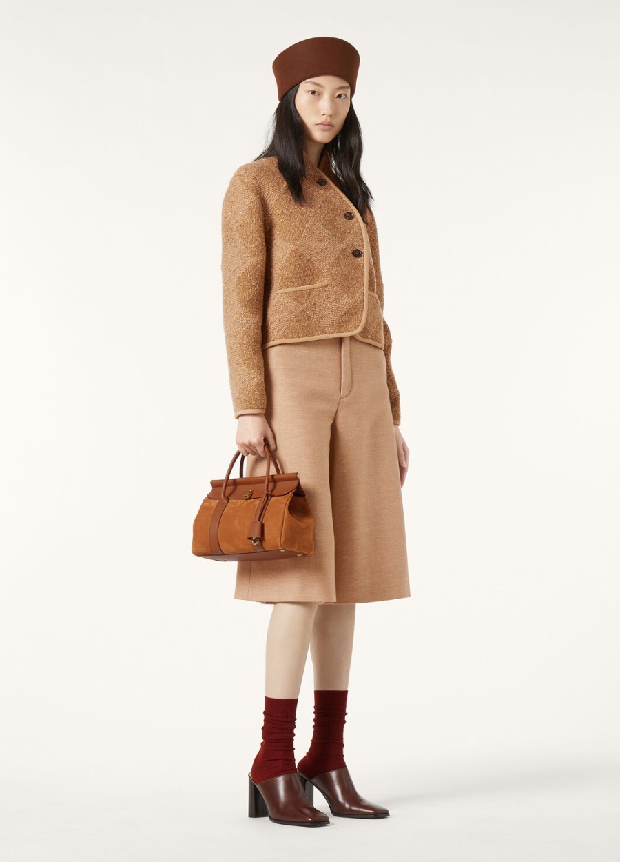 drake bermuda shorts in sunlit sand melange cashmere wool