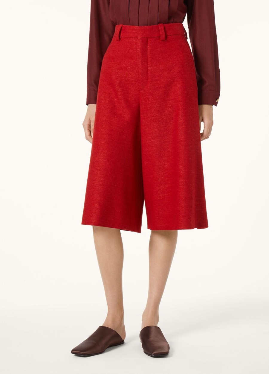 drake bermuda-shorts van kasjmierwol in de kleur rood met appel