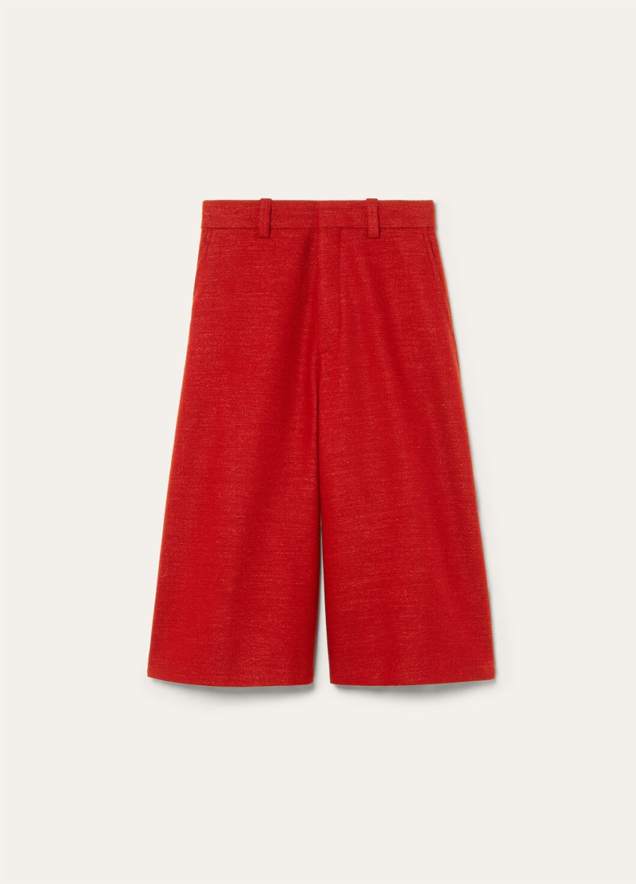 drake bermuda-shorts van kasjmierwol in de kleur rood met appel